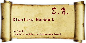 Dianiska Norbert névjegykártya